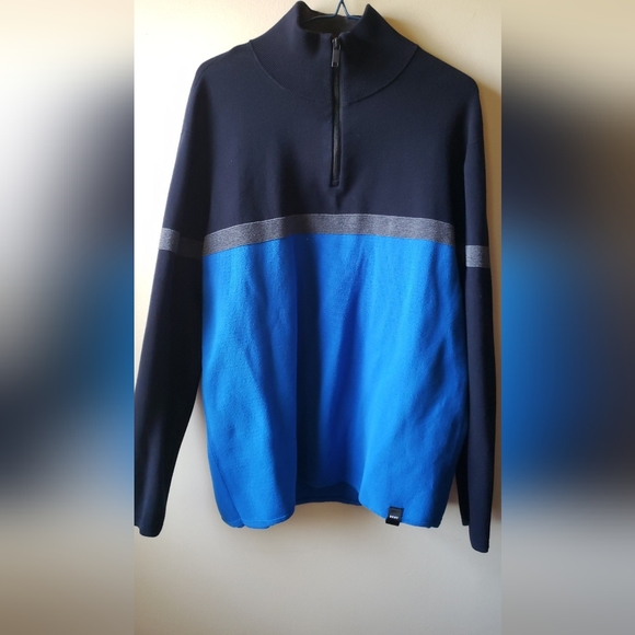 🥳🥳❄❄HOST PICK🥳🥳❄❄DKNY Colourblock Quarter-Zip Cotton Sweater XL - Picture 3 of 6